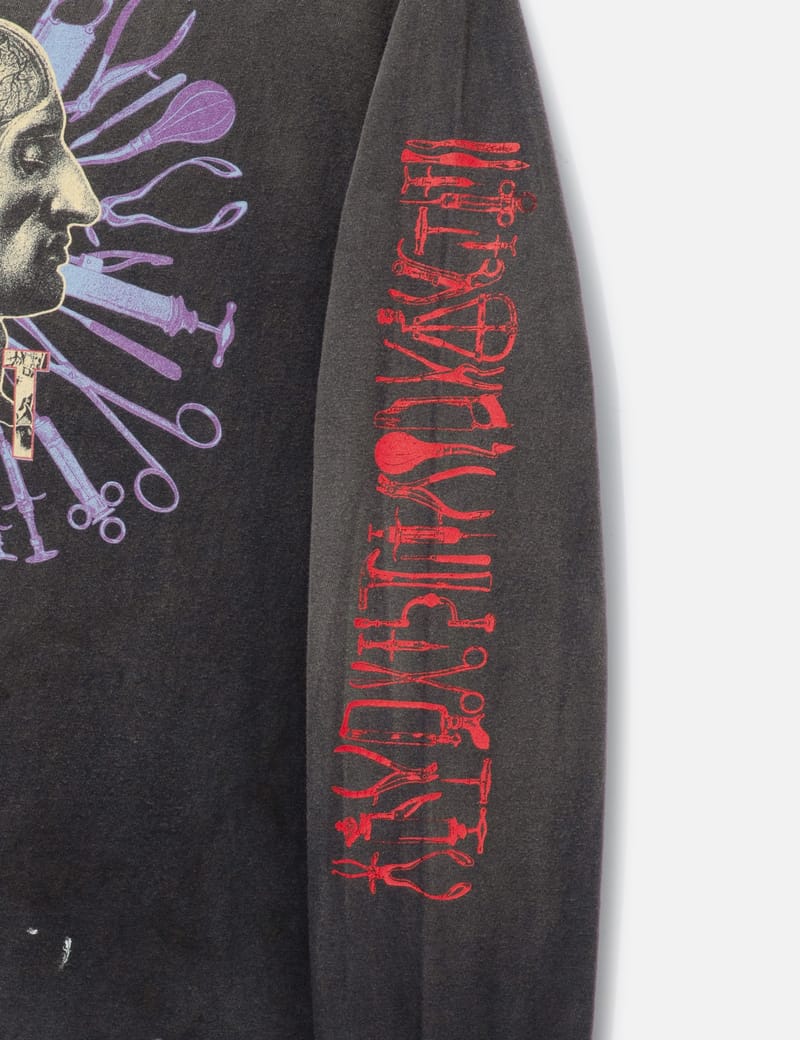 Saint Michael Head Long Sleeve T-Shirt - Vintage-washed graphic