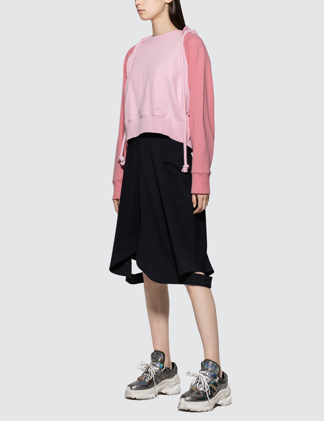 Contrast sleeve hoodie Clearance