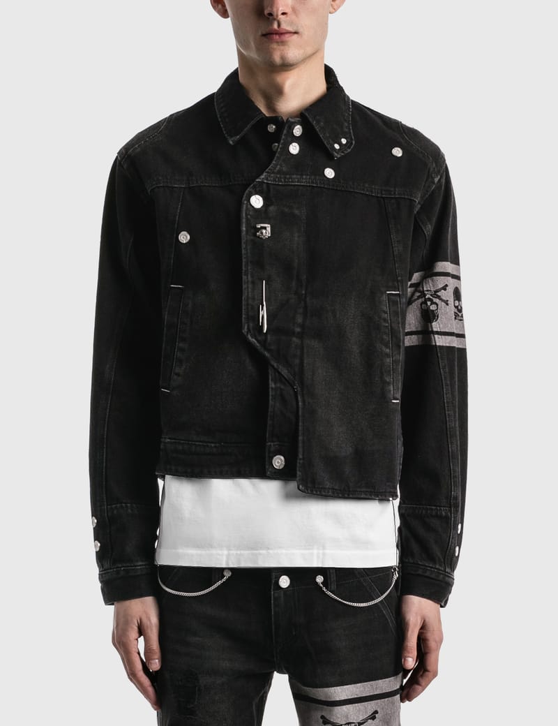 C2H4 C2H4 x Mastermind Japan Asymmetrical Layered Denim Jacket