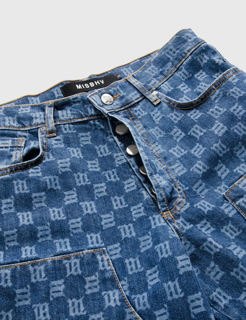 Misbhv - DENIM MONOGRAM CARPENTER TROUSERS | HBX - Globally