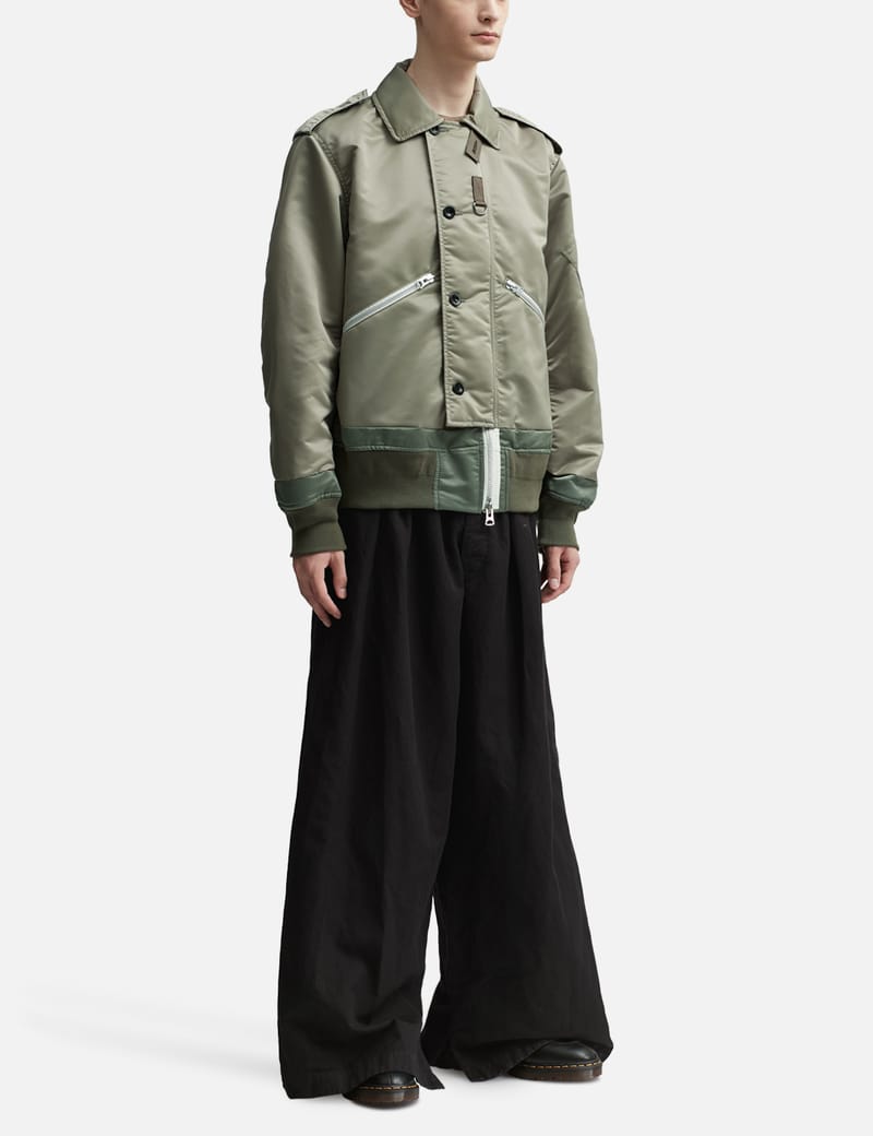 Sacai - ナイロン ツイル ミックス ブルゾン | HBX - ハイプ Sacai - ナイロン ツイル ミックス ブルゾン | HBX - ハイプ