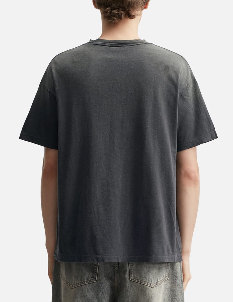Saint Michael Maria Short Shirt T-shirt - Distressed black cotton