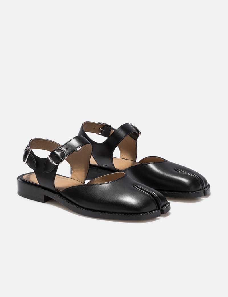 【送料関税込】Maison Margiela Tabi Chunky Sandal Maison Margiela Tabi 80mm Leather Sandals | Black | FARFETCH