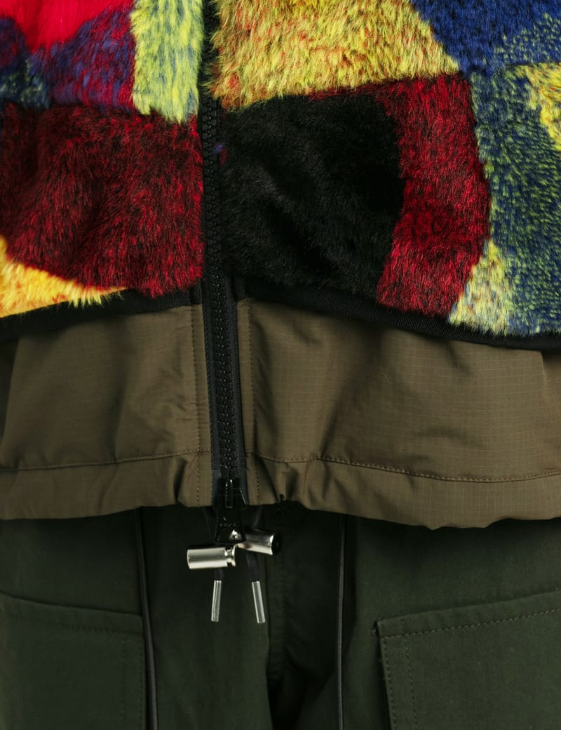 Sacai - KAWS Jacquard Faux Fur Blouson | HBX - Globally