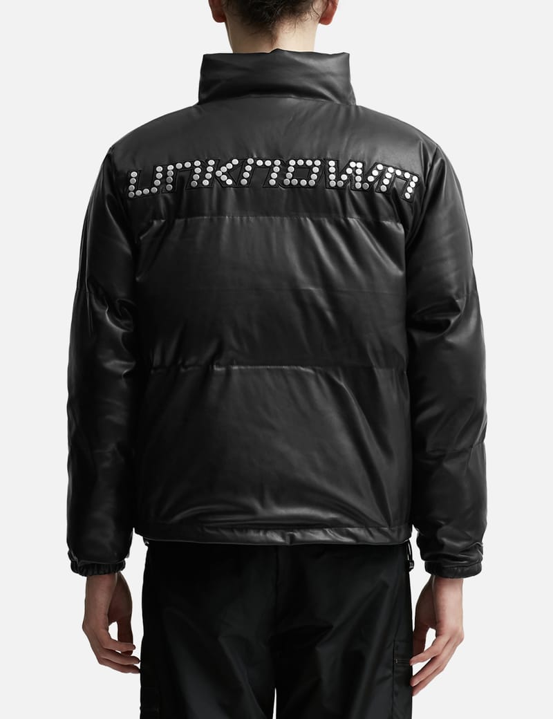 UNKNOWN - Metal Studded PU Leather Puffer Jacket | HBX