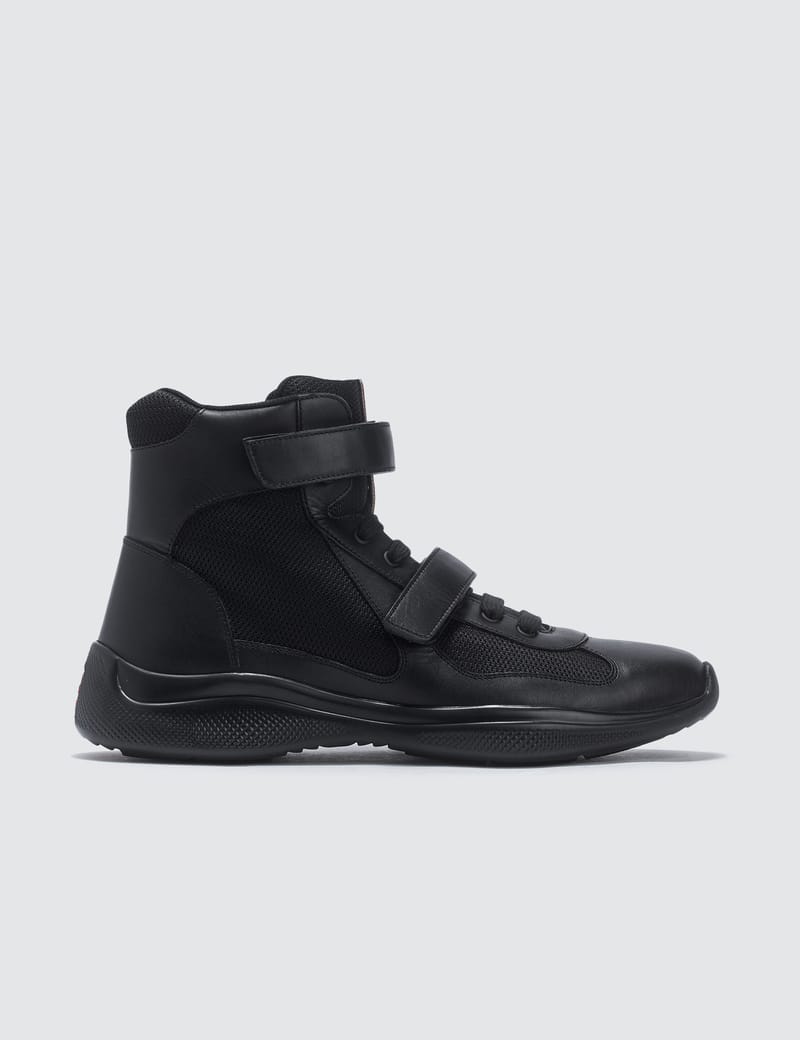 Prada - High Top Velcro Strap Sneaker | HBX - Globally