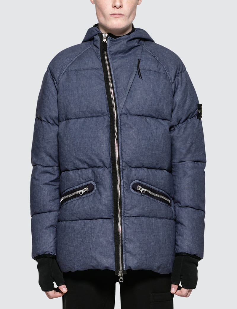 ダウンジャケット STONE  LINO RESINATO DOWN-TC 18AW Stone Island - Lino Resinato Down Jacket | HBX
