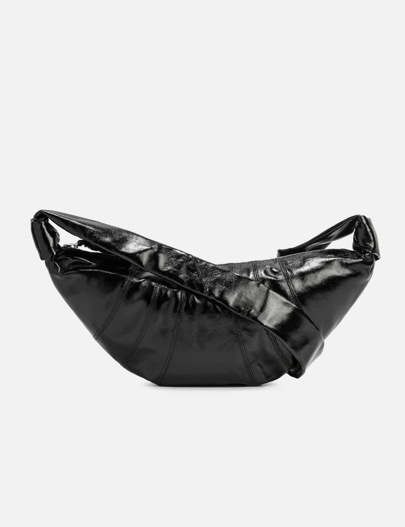 Lemaire Medium Croissant Bag - Minimal black coated canvas