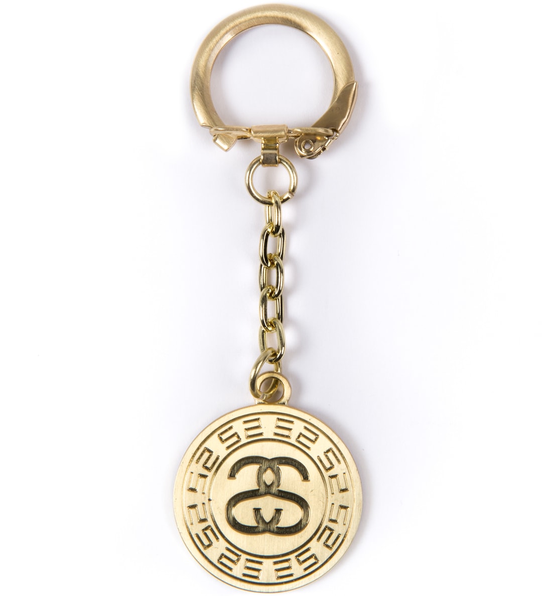 Stüssy - Gold Greek Keychain | HBX - Globally Curated Fashion and ...