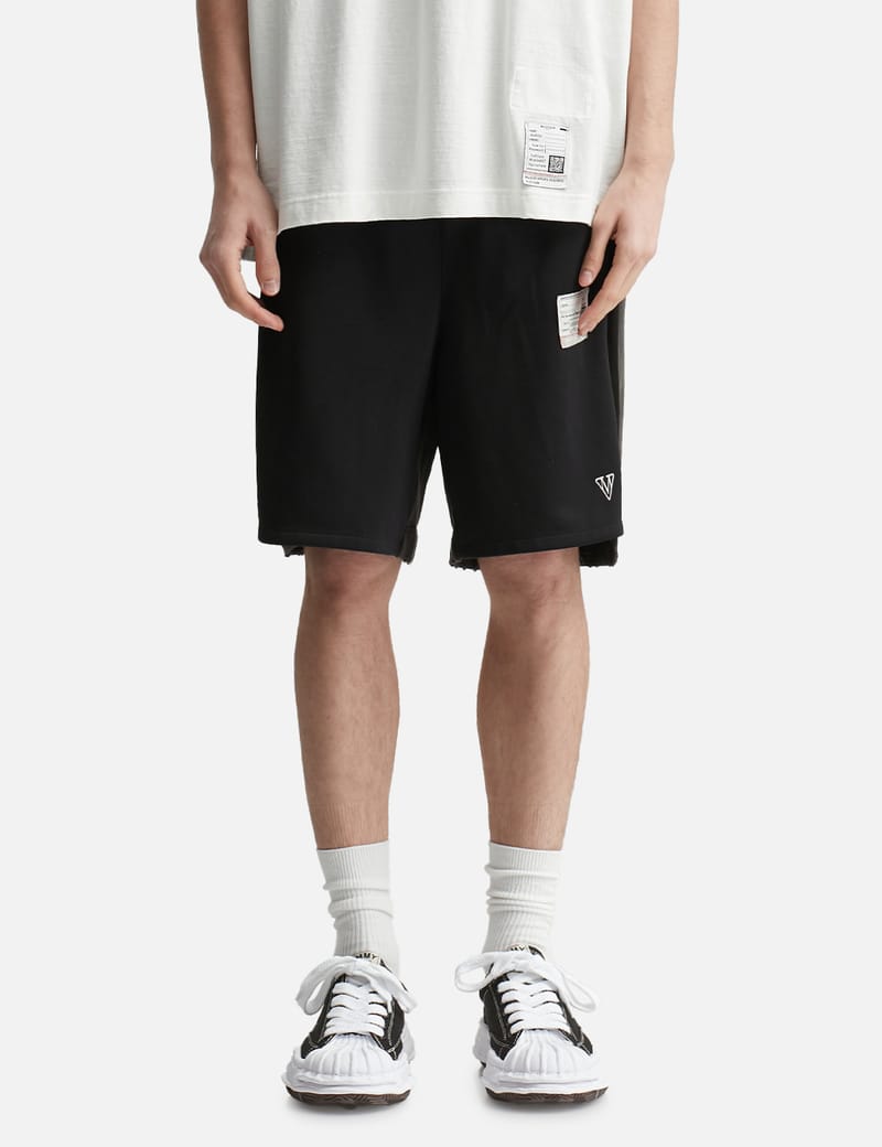 Maison Mihara Yasuhiro Combined Shorts - Wide black shorts with