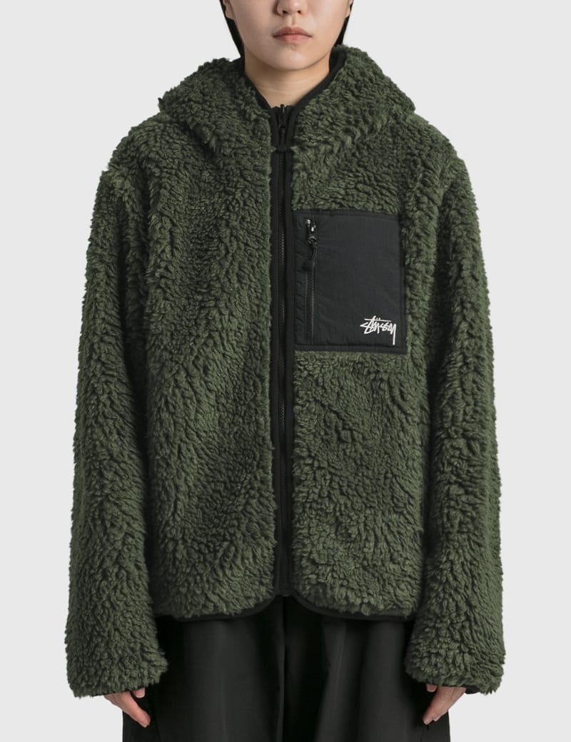 Stussy sherpa discount jacket green