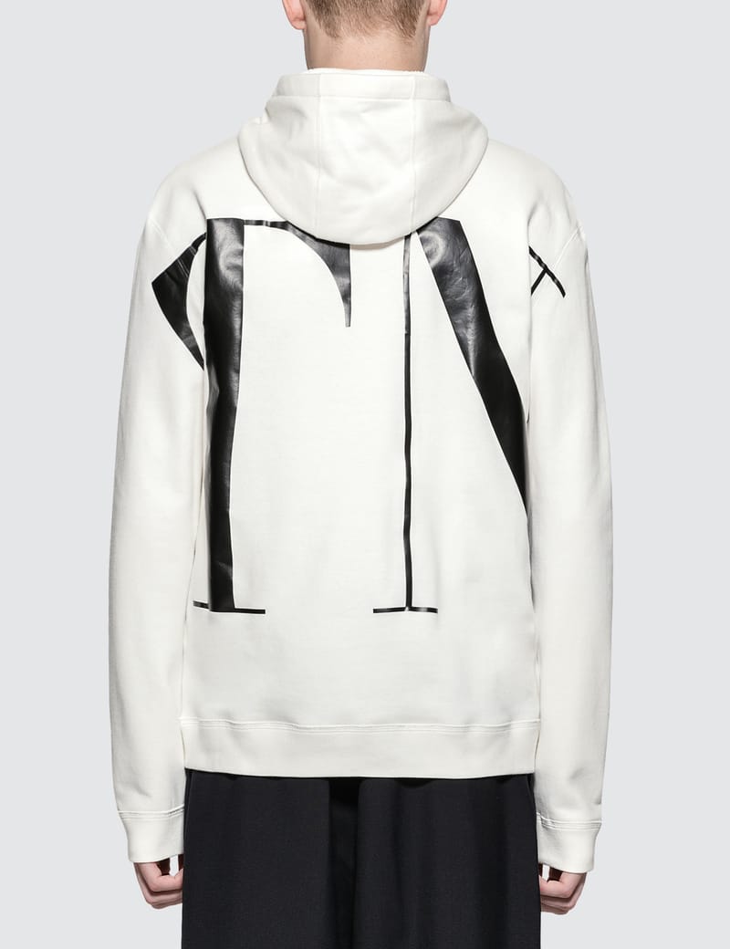 VALENTINO VLTN パーカー ホワイト Valentino - Large VLTN Zip Hoodie | HBX