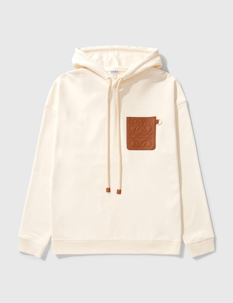 Loewe - ANAGRAM LEATHER PATCH HOODIE | HBX - Globally Curated