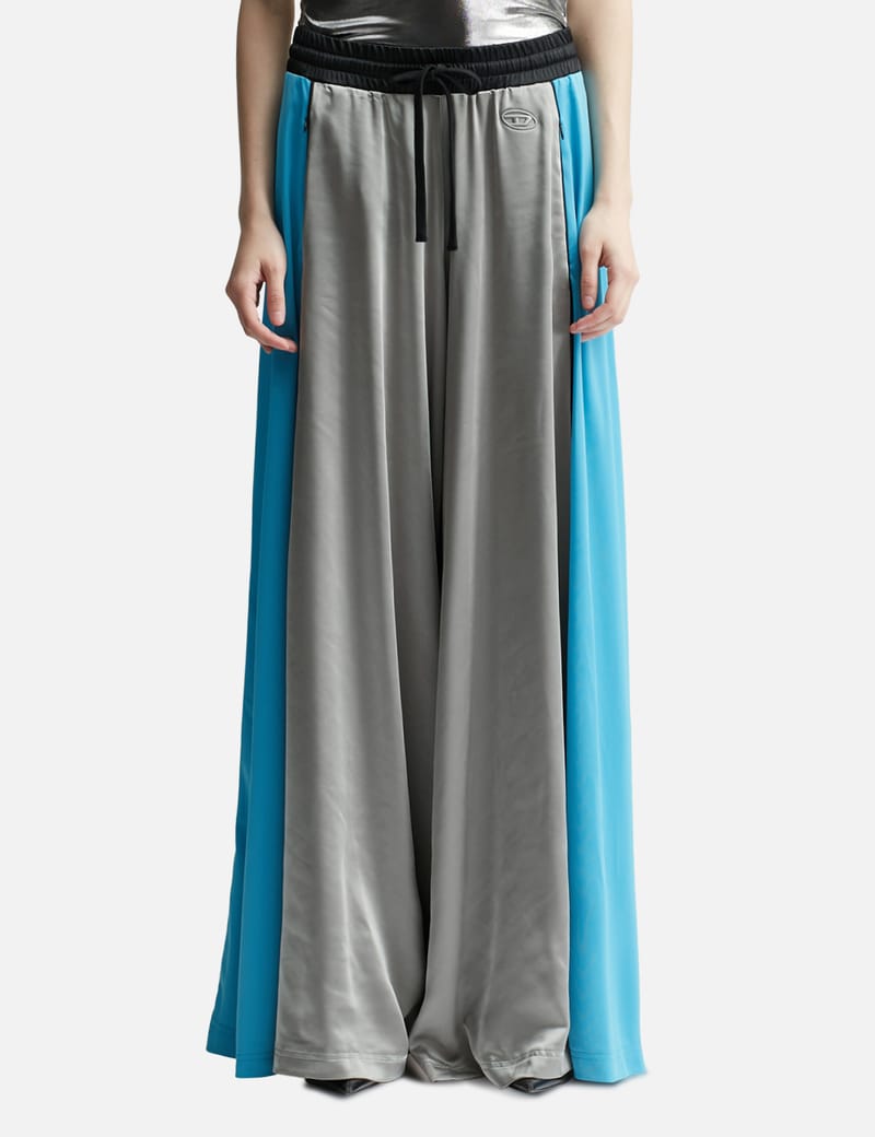 Women's Flared pants in shiny stretch satin | Black | Diesel