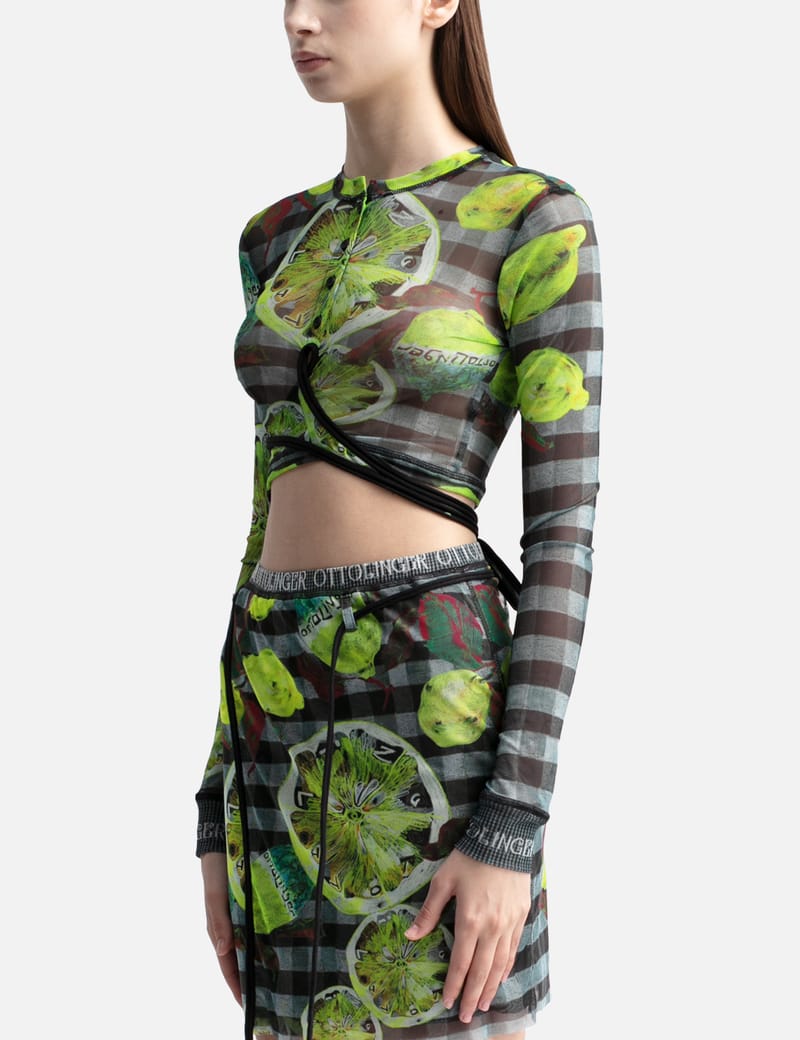 Ottolinger - Mesh Lemon Long Sleeve Top | HBX - Globally Ottolinger - Mesh Lemon Long Sleeve Top | HBX - Globally