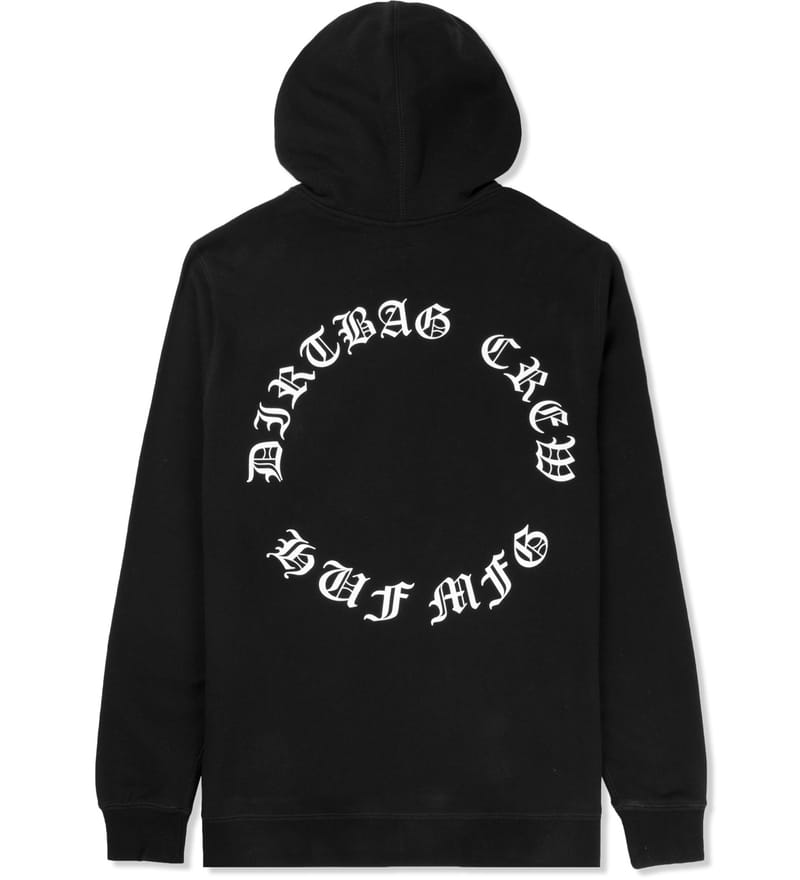 HUF ジップアップフーディー ブラック Huf - Black Pigeon Gang