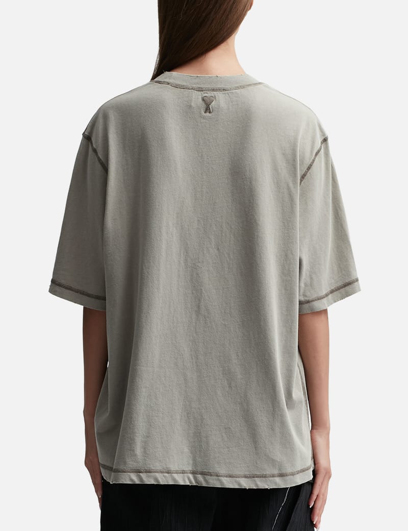 AMI Paris★ネイビー Fade Out Tシャツ AMI Paris Fade Out T-shirt | REVERSIBLE