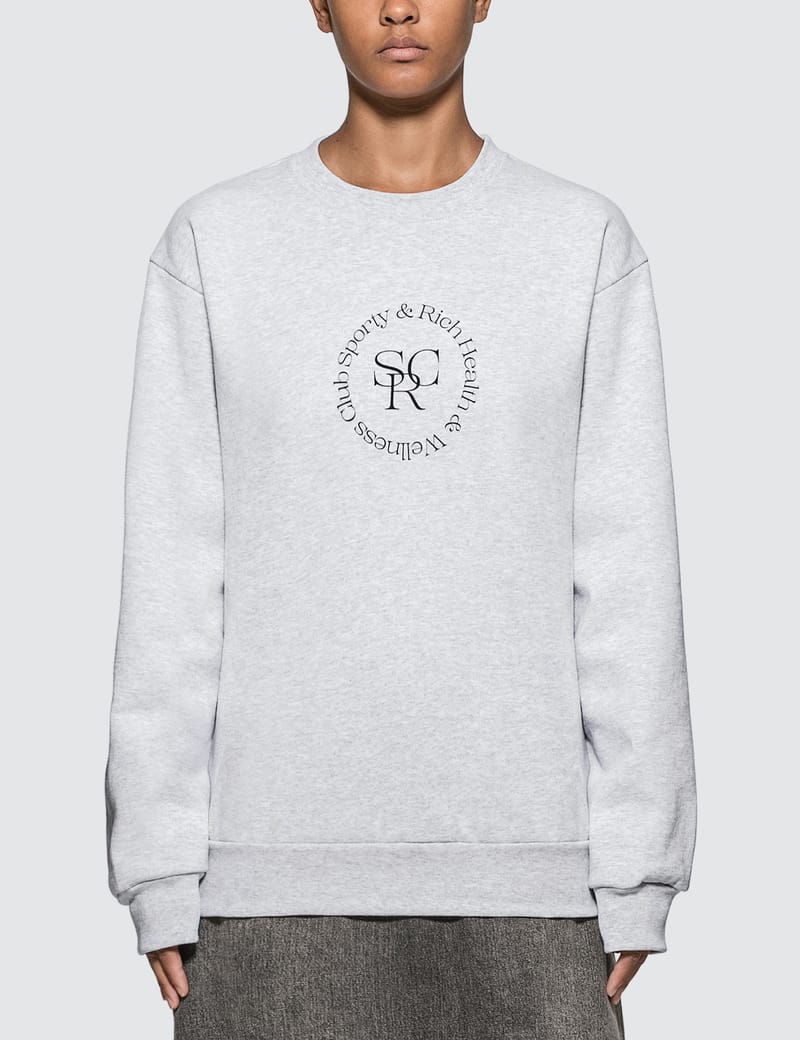 ★Sporty & Rich★ Wellness logo embroidered sweatshirt heath Sporty & Rich - Wellness Logo Sweatshirt | HBX - Globally