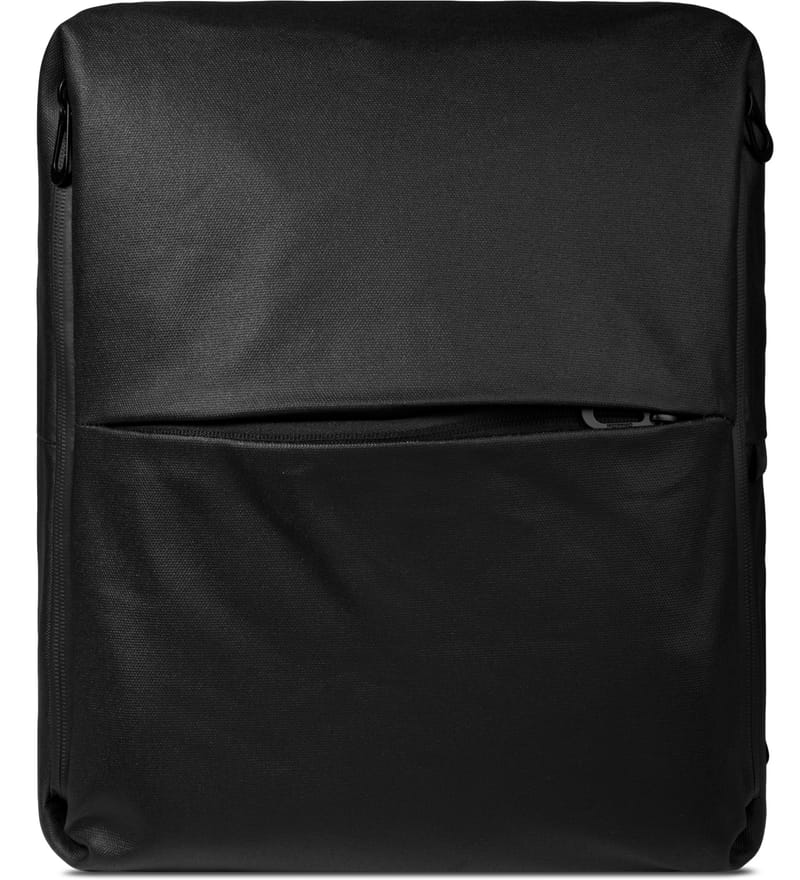 côte&ciel - Black Coated Canvas Rhine Flat Backpack | HBX