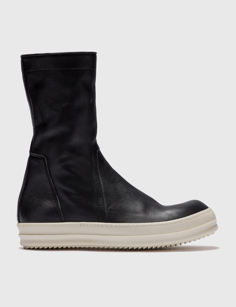 Rick Owens - RICK OWEN ZIPPER LEATHER BOOTS | HBX - Globally