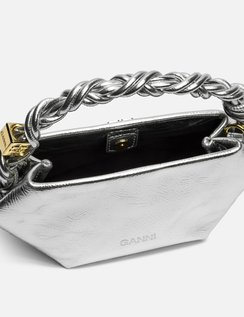 ショルダーバッグ・ポシェット Ganni Bou Mini Crossbody - Leather - Silver Silver Silver Mini GANNI Bou Bag | GANNI US