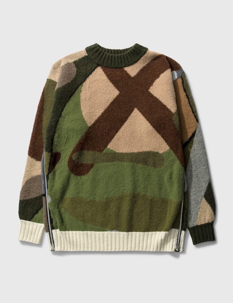 Sacai - KAWS Jacquard Knit Pullover | HBX - Globally Curated