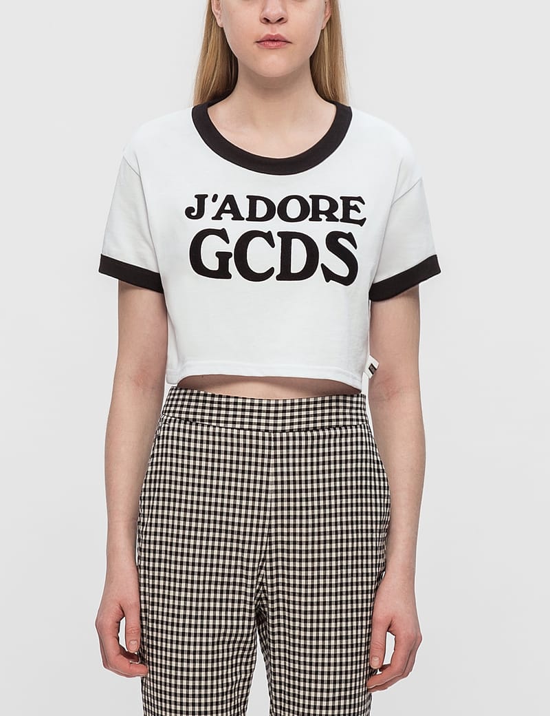 GCDS - J'Adore GCDS Cropped T-Shirt | HBX - Globally Curated