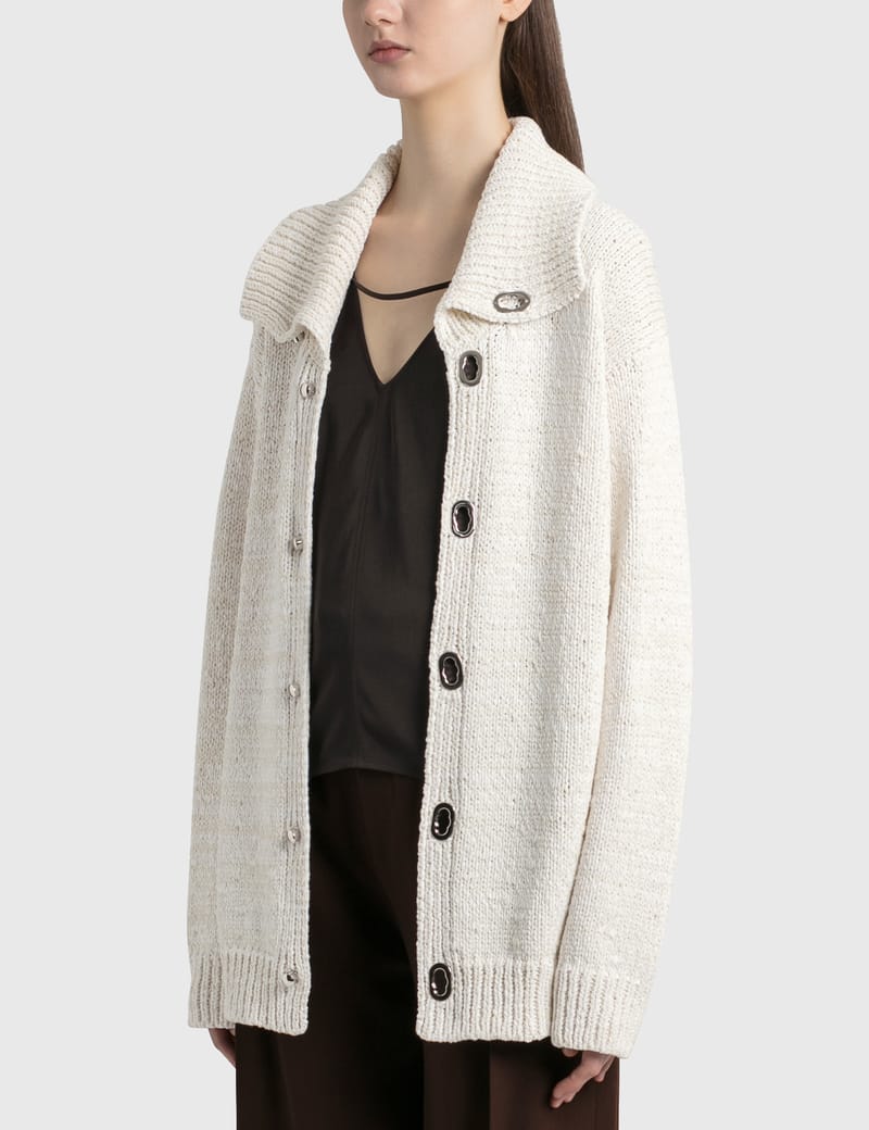 Bottega Veneta - Wide Collar Knitted Cardigan | HBX