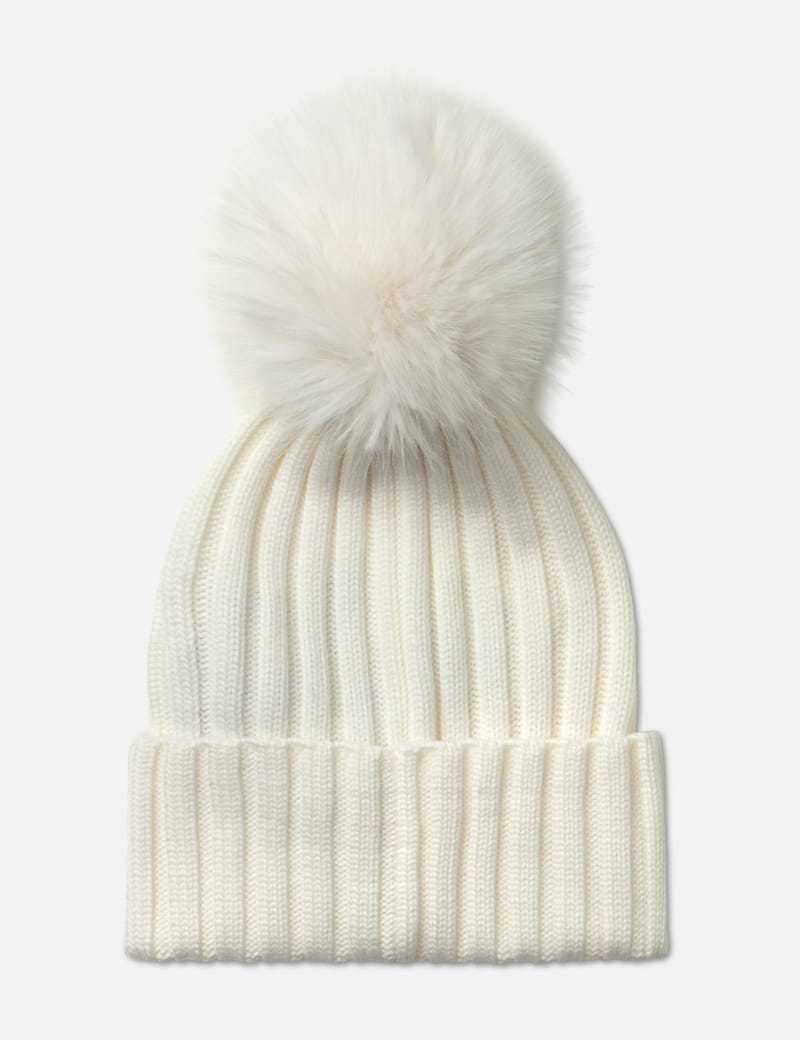 Moncler Wool Beanie with Pom Pom - 極細メリノウール製、暖かく上品