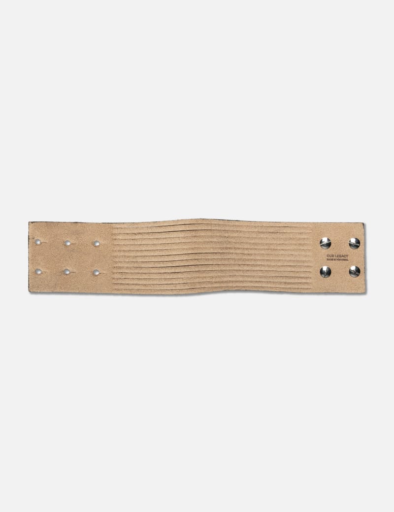 Our Legacy Slash Bracelet - Wide black Chromexcel leather cuff