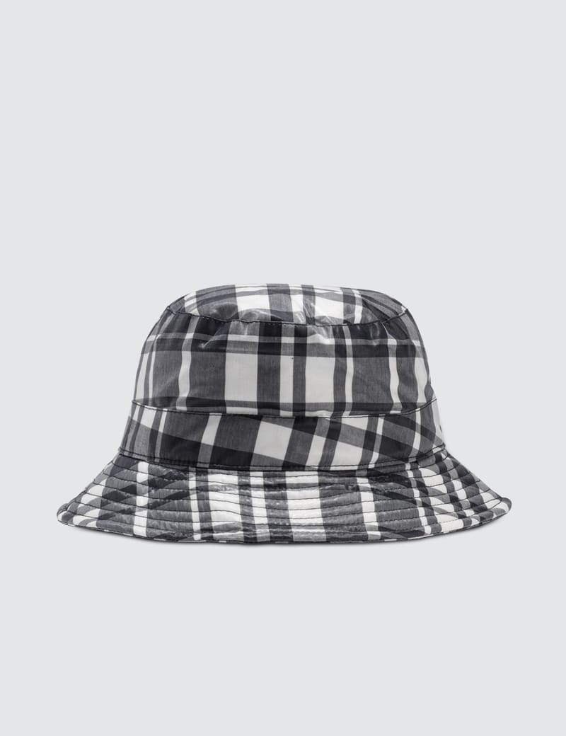 Maison Kitsuné - Coated Large Check Bucket Hat | HBX - Globally