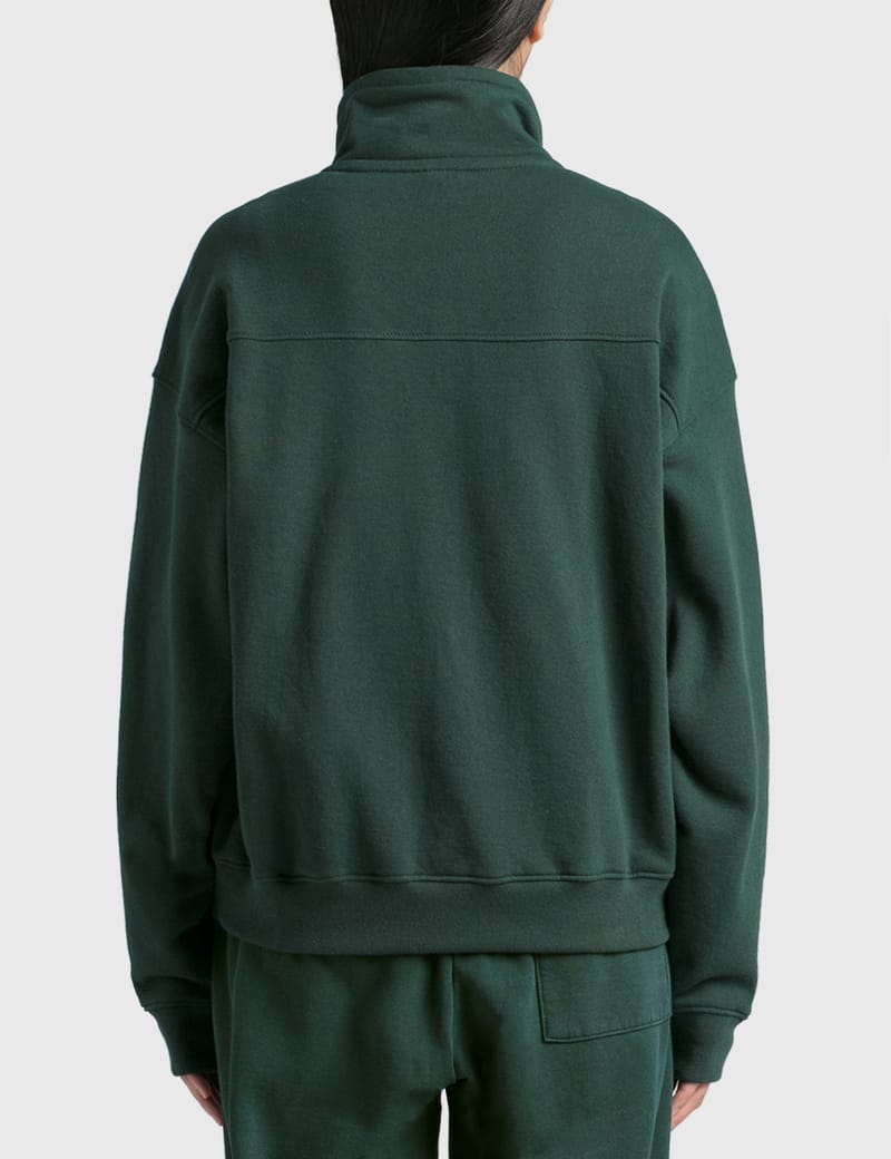 ★Sporty & Rich★ Monaco quarter zipper sweatshirt heather g Sporty & Rich - MONACO FLOCKED QUARTER ZIP Hoodie | HBX