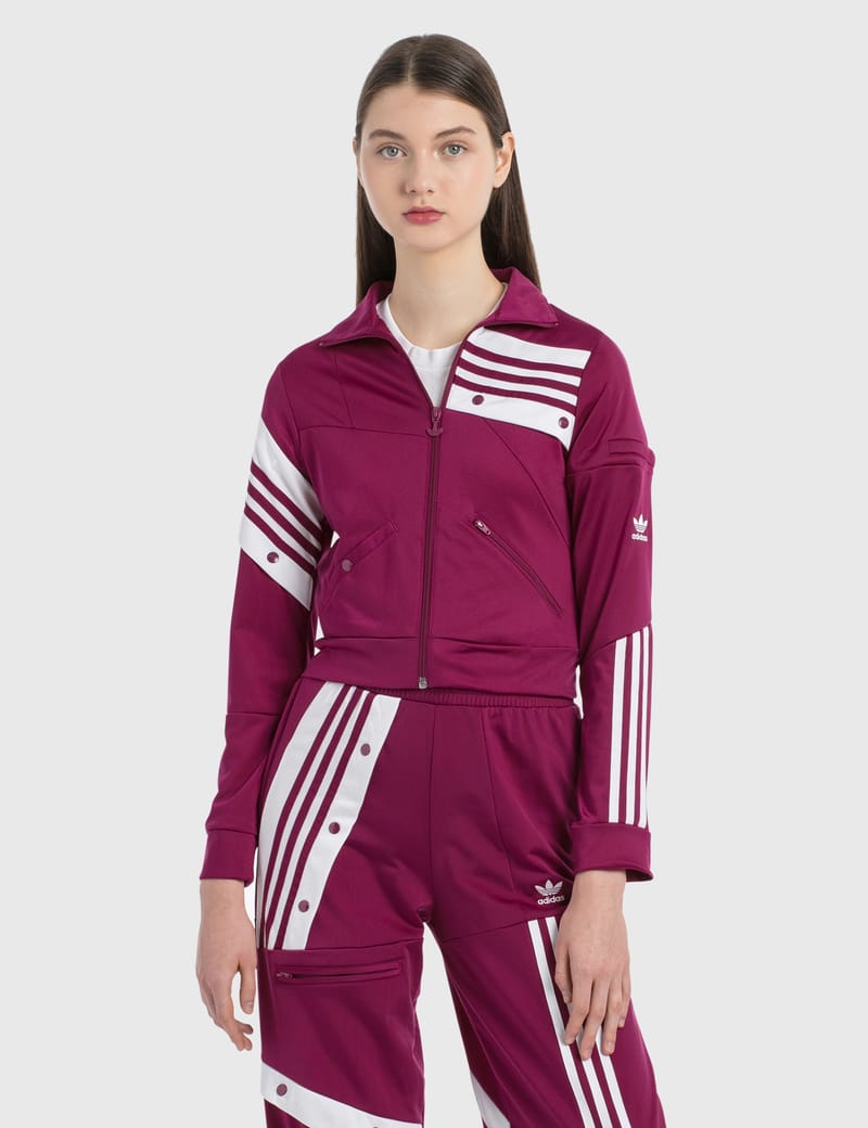 adidas danielle cathari track jacket in burgundy