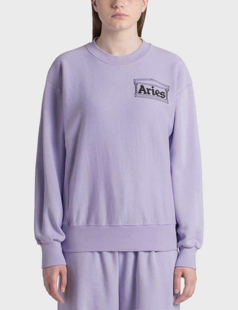 【ARIES】Aged Premium Temple Sweatshirt / LILAC Aries - Premium Temple Sweatshirt | HBX - Globally Curated