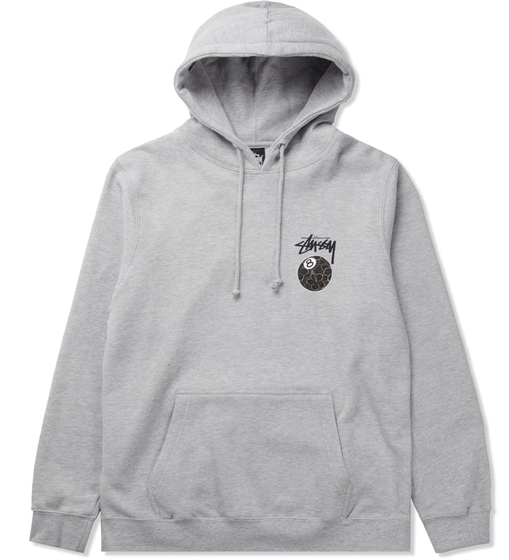 Stüssy - Heather Gray Gold Flake 8 Ball Hoodie | HBX Stüssy - Heather Gray Gold Flake 8 Ball Hoodie | HBX