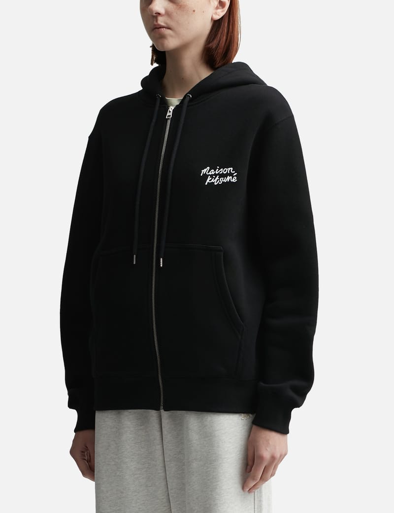 メゾンキツネ - Maison Kitsuné Handwriting Comfort Zipped Hoodie | HBX