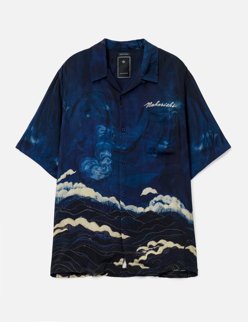 トップス KUON Boro Printed Camp Collar Shirt NAVY Maharishi - Boro Crane Camp Collar Shirt | HBX