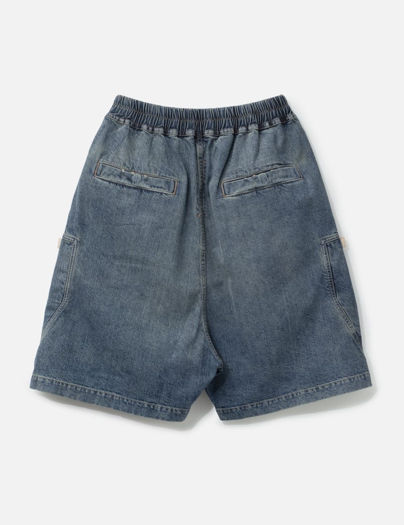 Rick Owens Drkshdw Bauhaus Pods - Washed indigo knee-length drop