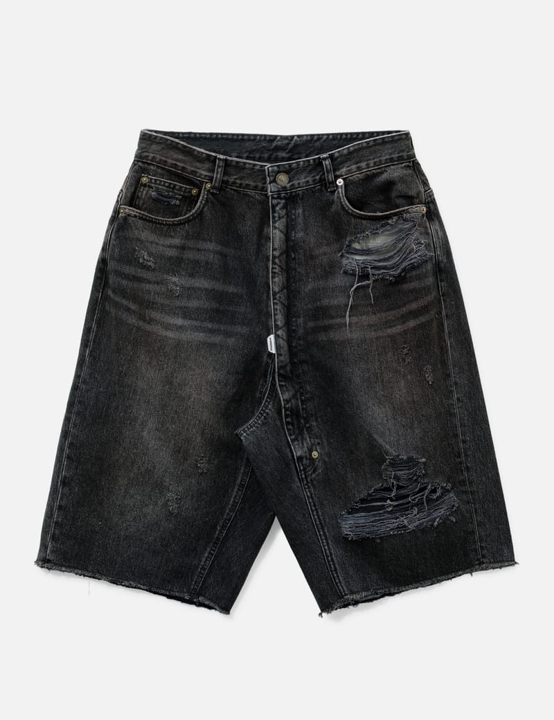 パンツ Protocol Index FOLDED WAIST JORTS long-zipper-fly-denim-shorts-