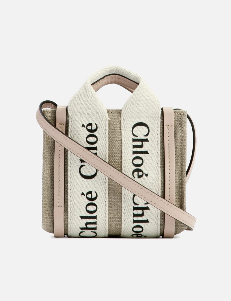 Chloé - Nano Woody Tote Bag In Linen | HBX - Globally
