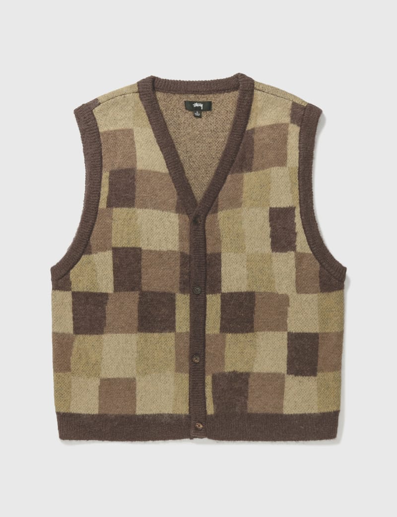 Stüssy - Wobbly Check Sweater Vest | HBX - Globally Curated