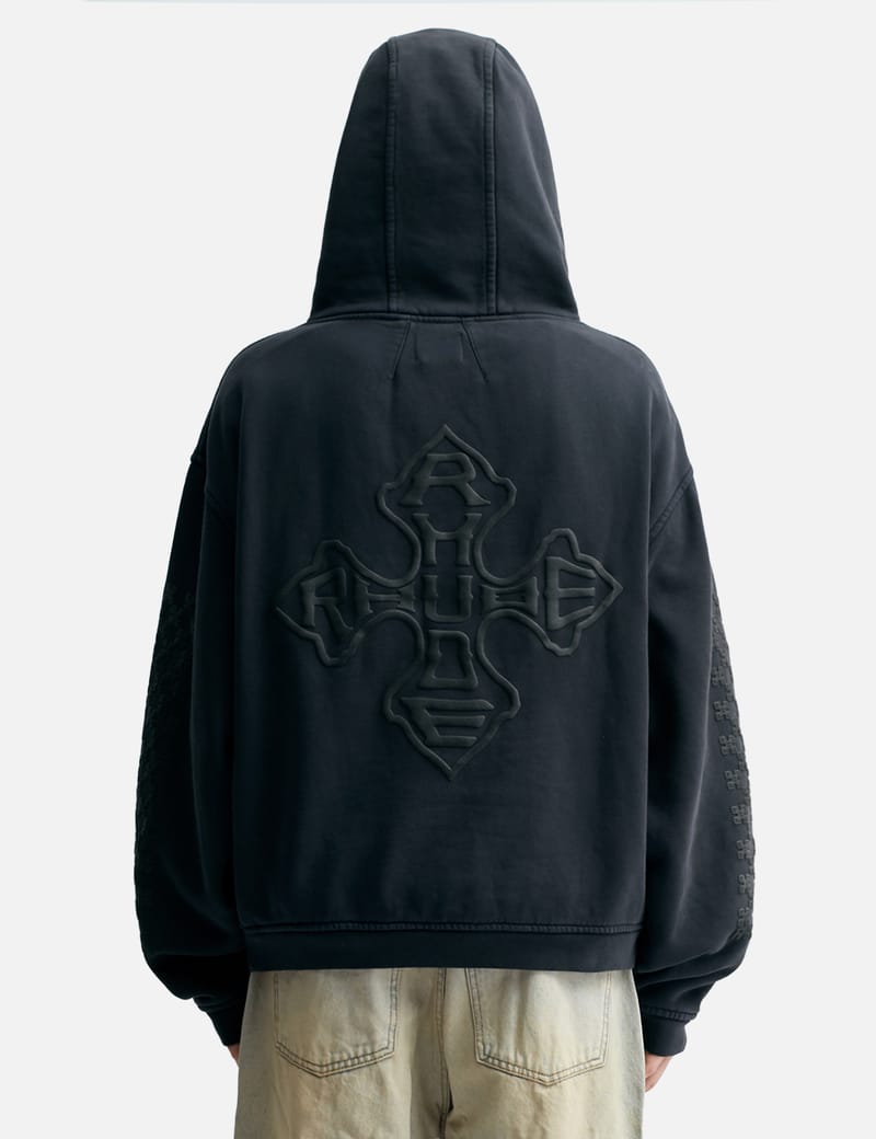 【関税込み】Rhude ブラック 'Rhude' クロスロゴ フーディ Rhude - Rhude Cross Logo Hoodie | HBX - Globally Curated
