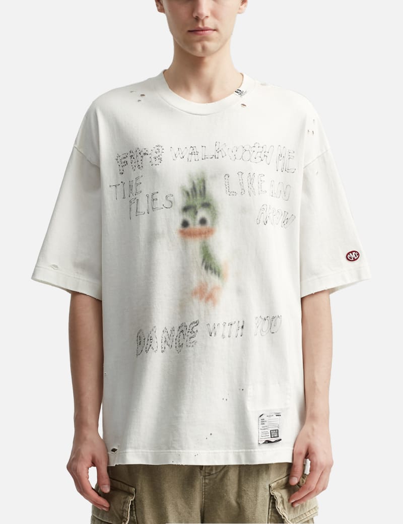 Maison Mihara Yasuhiro - LEON Print Distressed T-shirt | HBX