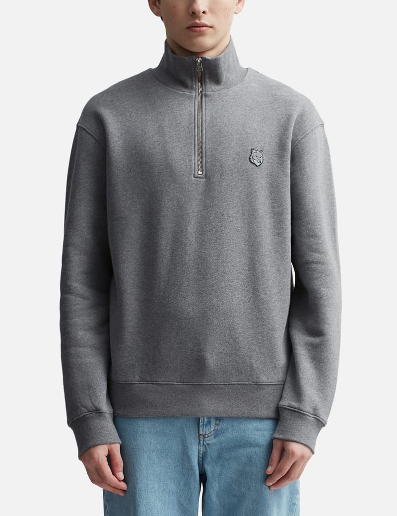 Maison Kitsuné - BOLD FOX HEAD PATCH COMFORT HALF ZIP