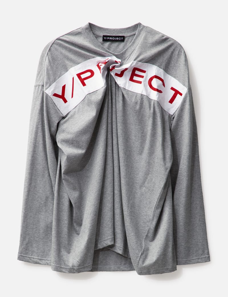 Y/PROJECT - Scrunched Logo Long Sleeve T-Shirt | HBX -  ハイプビースト(Hypebeast)が厳選したグローバルファッションu0026ライフスタイル