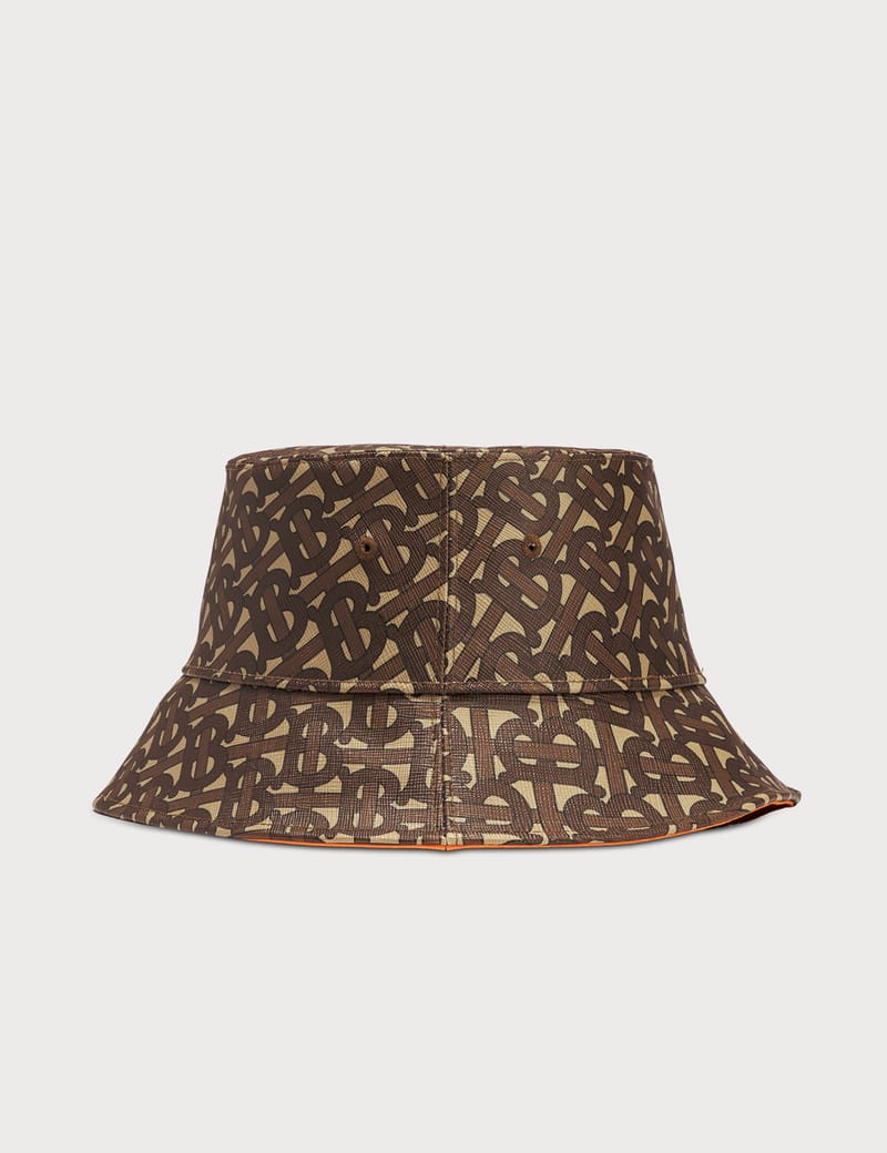 ハット BURBERRY PRINTED POLYESTER BUCKET HAT Badge Cotton Bucket Hat in Khaki - Men | Burberry® Official