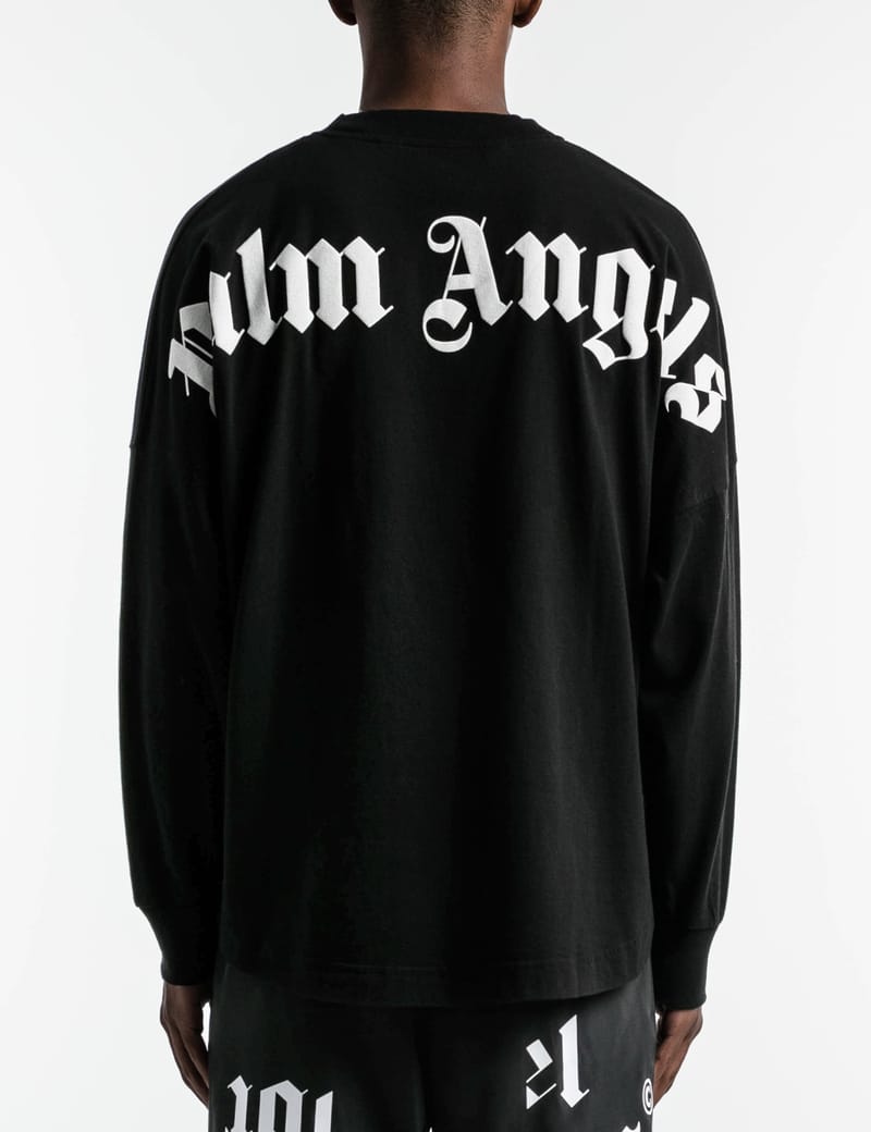 Palm Angels CLASSIC LOGO OVER LS TEE 黒 L Palm Angels - Classic Logo Over Long Sleeve T-shirt | HBX