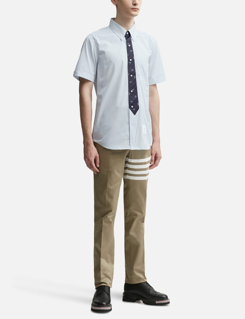 Thom Browne - PAISLEY JACQUARD TIE STRAIGHT FIT SHORT SLEEVE SHIRT