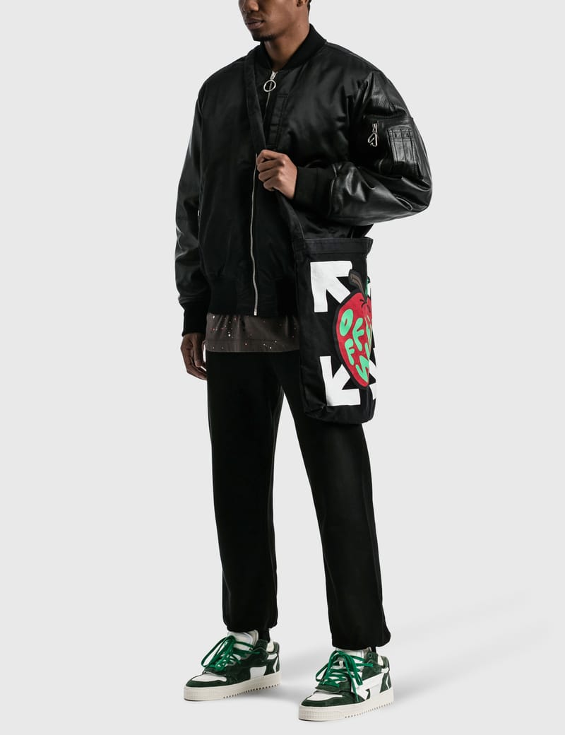 Off-White™ - Arrow Leather Bomber Jacket | HBX - Globally Off-White™ - Arrow Leather Bomber Jacket | HBX - Globally