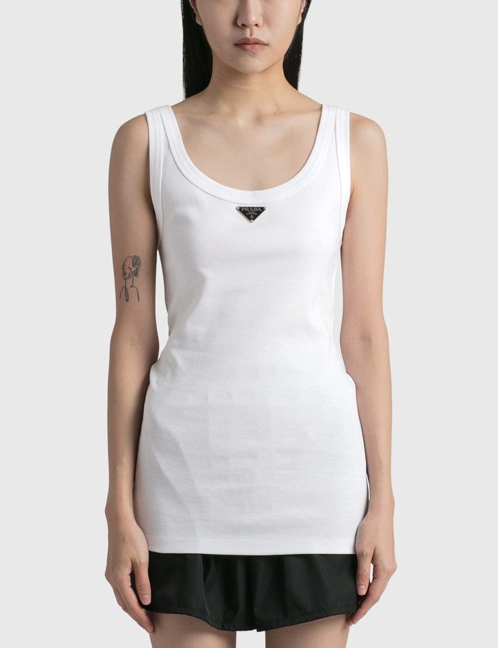 Prada Ribbed Knit Jersey Tank Top HBX Globally Curated Fashion